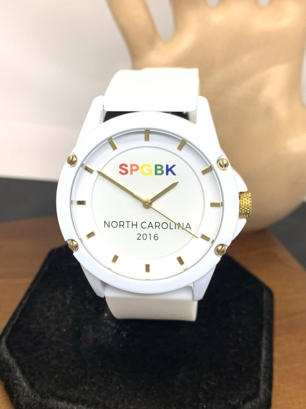 SPGBK Unisex Watch North Carolina 2016 Quartz White Dial Rubber Strap 42mm